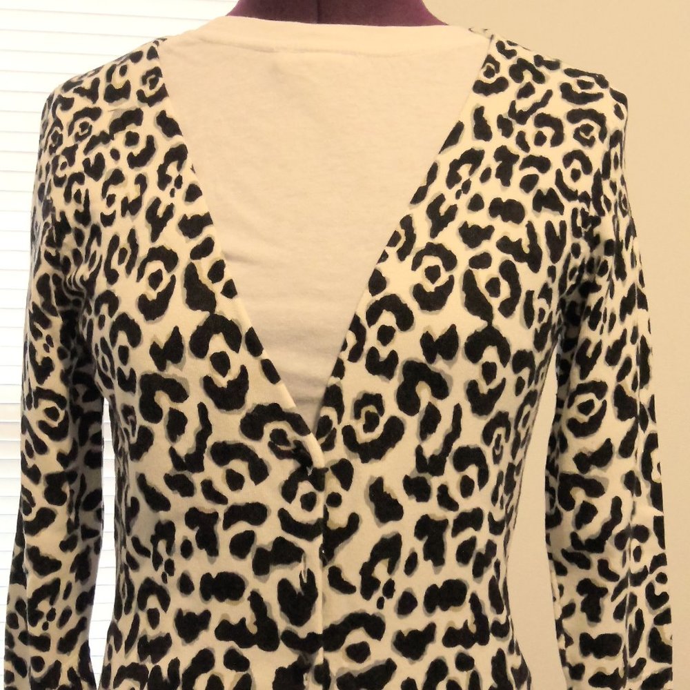 White House Black Market Animal Print Cardigan Size S